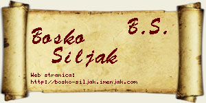 Boško Šiljak vizit kartica